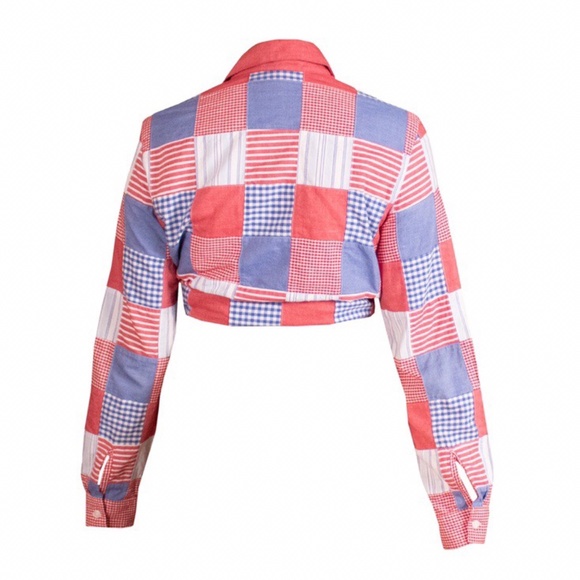 Vintage Red And Blue Western Style Buttondown - Picture 4 of 4